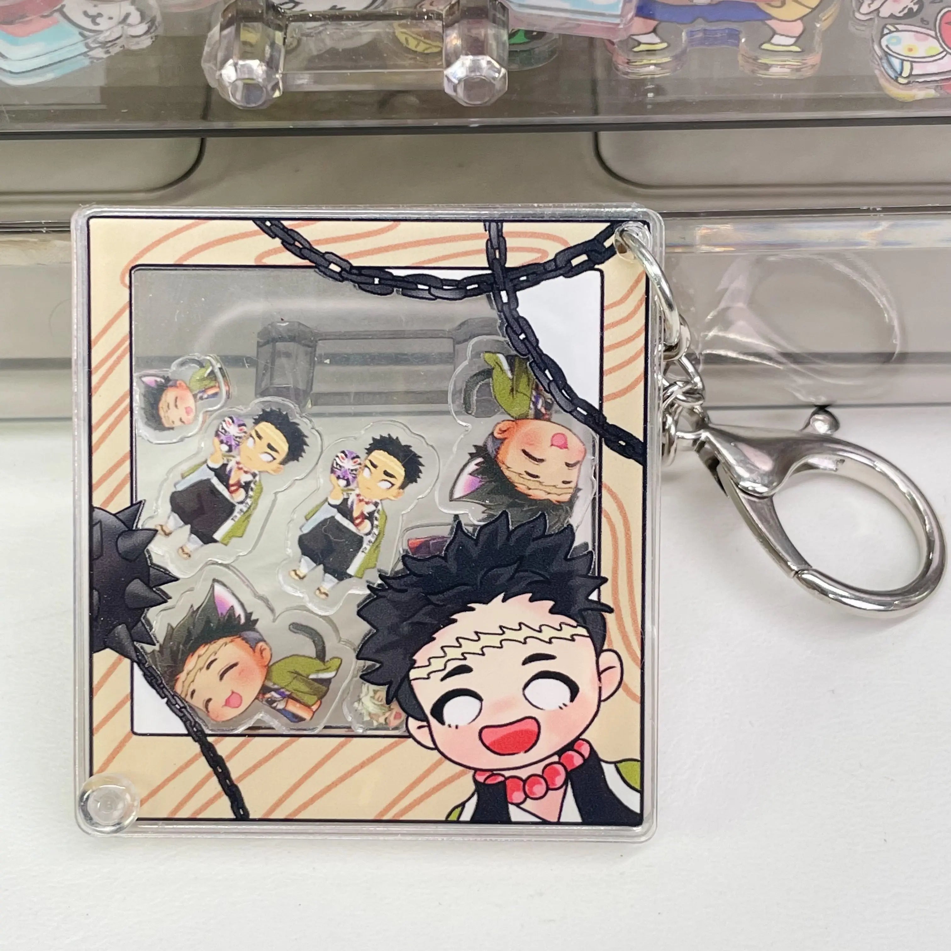 Demon Slayer Nezuko Tanjiro Kamado anime two-dimensional acrylic pendant diy shaker detachable keychain accessories wholesale