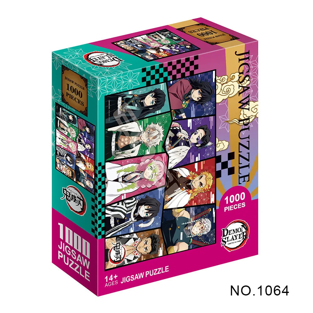 Demon Slayer Jigsaw Puzzle Anime Educational Toy 1000pcs Puzzles Exquisite for Kids Boy Adult Gift Leisure Game Home Decoration