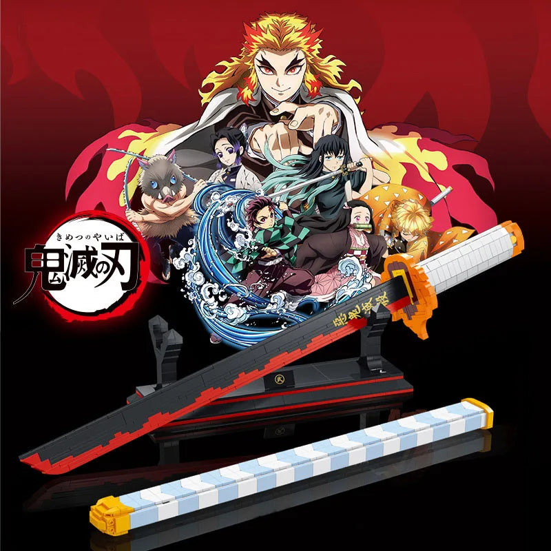 Demon Slayer OneMOC Piece Katana Luminous Sword Building Blocks Diy Model Educational Toy Assembly Weapon Toy Brick for Children