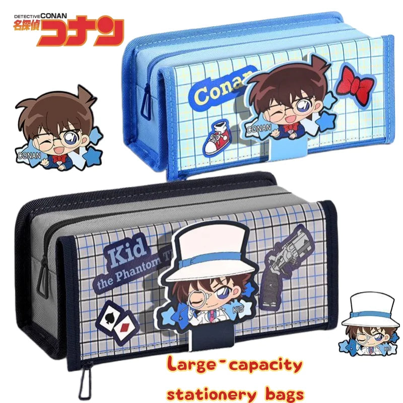 Detective Conan Ran Mouri Graythorn Anime Cartoon Character Pattern Large Capacity Stationery Box Student Pencil Case Prizes