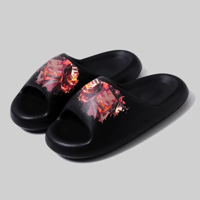 Demon Slayer: Tanjiro, soft sole, comfortable and handsome flip-flops, men's and women's summer anti-slip sandals, holiday gift
