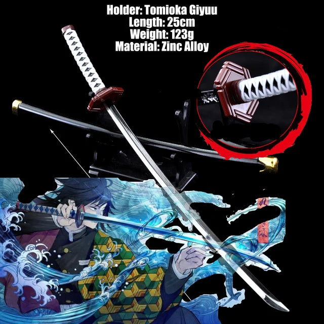 Demon Slayer Real Katana Swords 25cm Anime Demon Slayer Cosplay Metal Props Weapon Cosplay Props Battle Read Edge Bedroom Decor