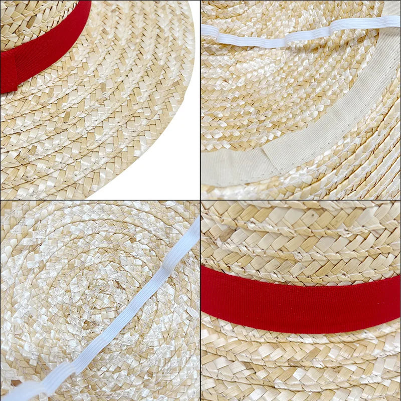 One Piece Cap Straw Hat For Girl Boy Summer Sun Hat Luffy Performance Animation Cosplay Flat Cap Japanese Cartoon Props Hats