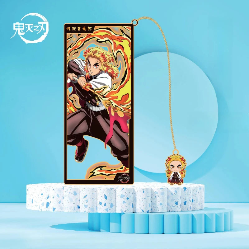 New Demon Slayer Metal Bookmark Anime Cosplay Gift Tanjiro Nezuko Zenitsu Study Stationery