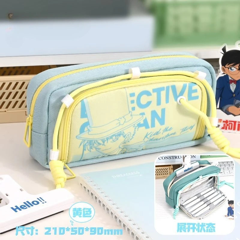 Detective Conan Ran Mouri Graythorn Anime Cartoon Character Pattern Large Capacity Stationery Box Student Pencil Case Prizes