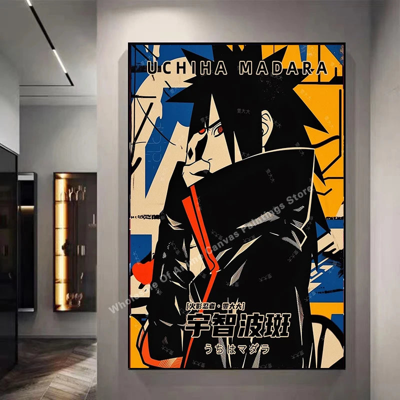 Naruto Poster By Kakashisuke Itachi Uchiha Akatsuki Graffiti Anime Character Oil Painting Modern Home Decoration Mural