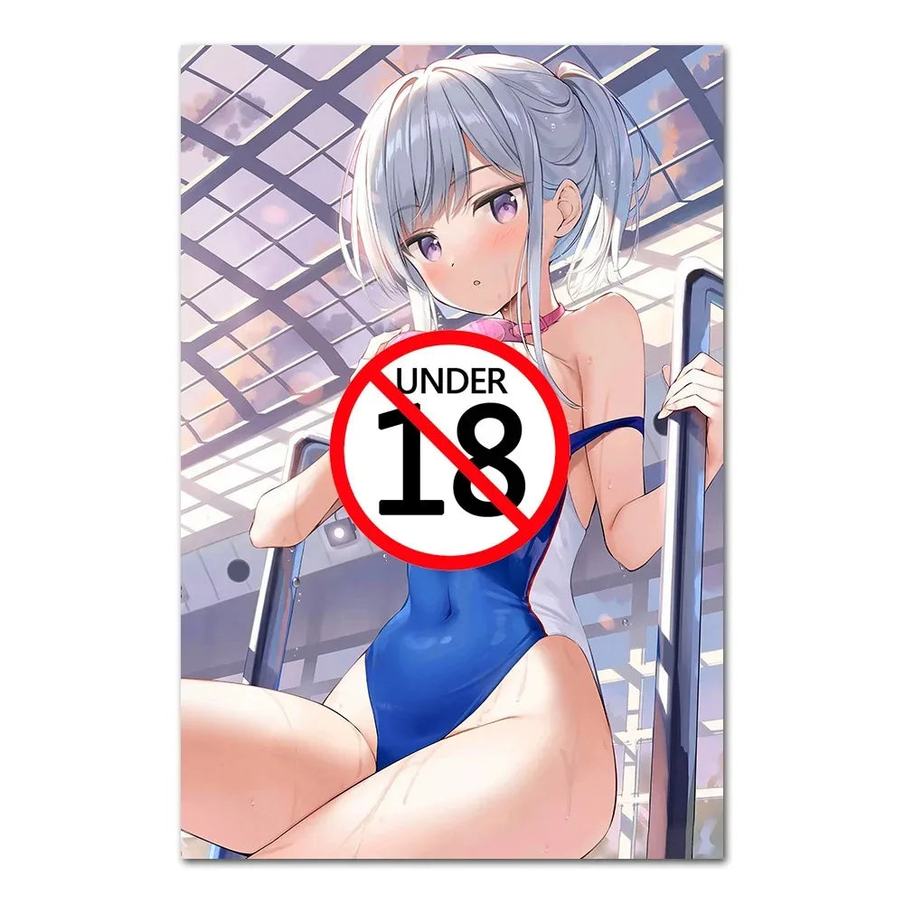 Manga Sexy Kawaii Girl Anime Posters Adult Cartoon Art Picture Canvas Printings Painting Wall Decor for Bedroom Living Room