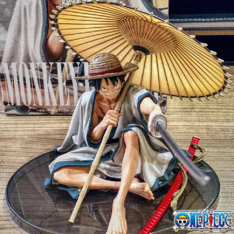 One Piece GK Kimono Monkey D Luffy 14cm Anime Action Figure Model Straw Hat Luffy Figma Doll Collecting Toys Desktop Decoration