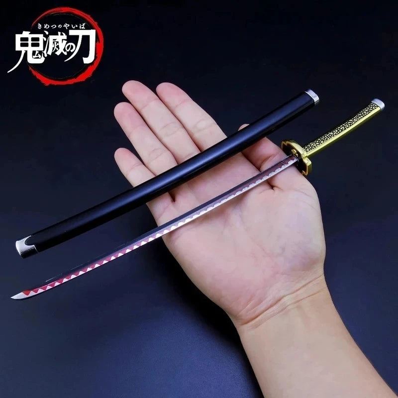 Demon Slayer Sword Real Katana Swords Demon Slayer Cosplay Metal Props Weapon Anime Battle Ready No Cutting Edge Bedroom Decor