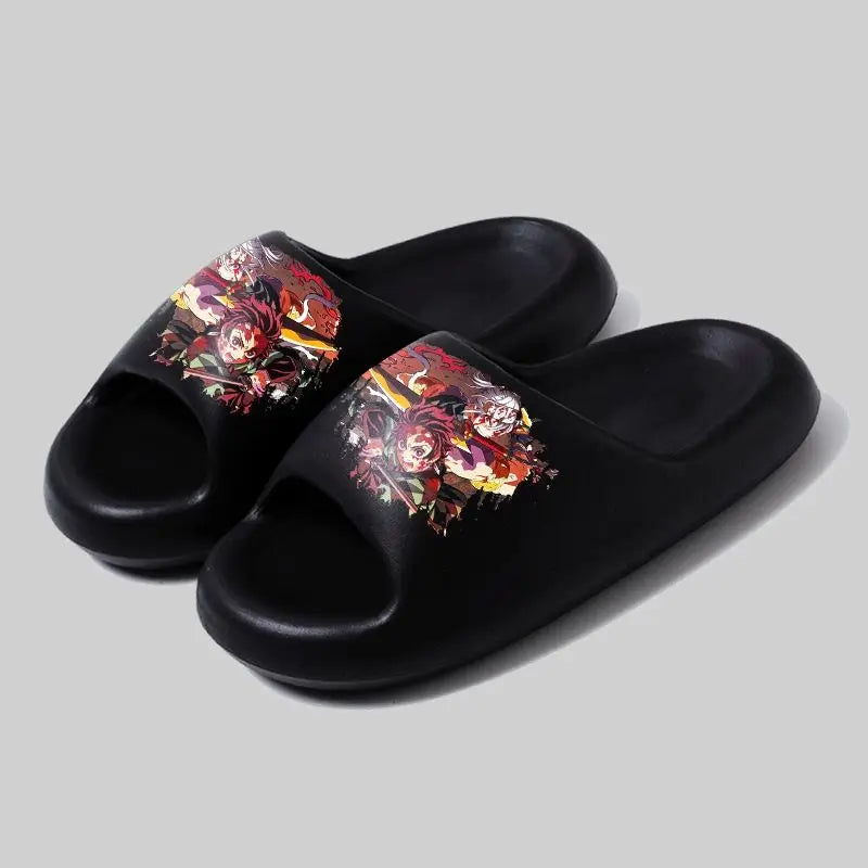 Demon Slayer: Tanjiro, soft sole, comfortable and handsome flip-flops, men's and women's summer anti-slip sandals, holiday gift
