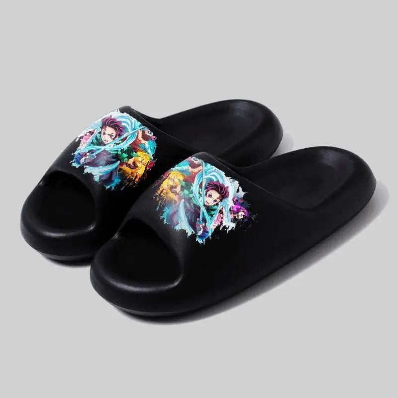 Demon Slayer: Tanjiro, soft sole, comfortable and handsome flip-flops, men's and women's summer anti-slip sandals, holiday gift