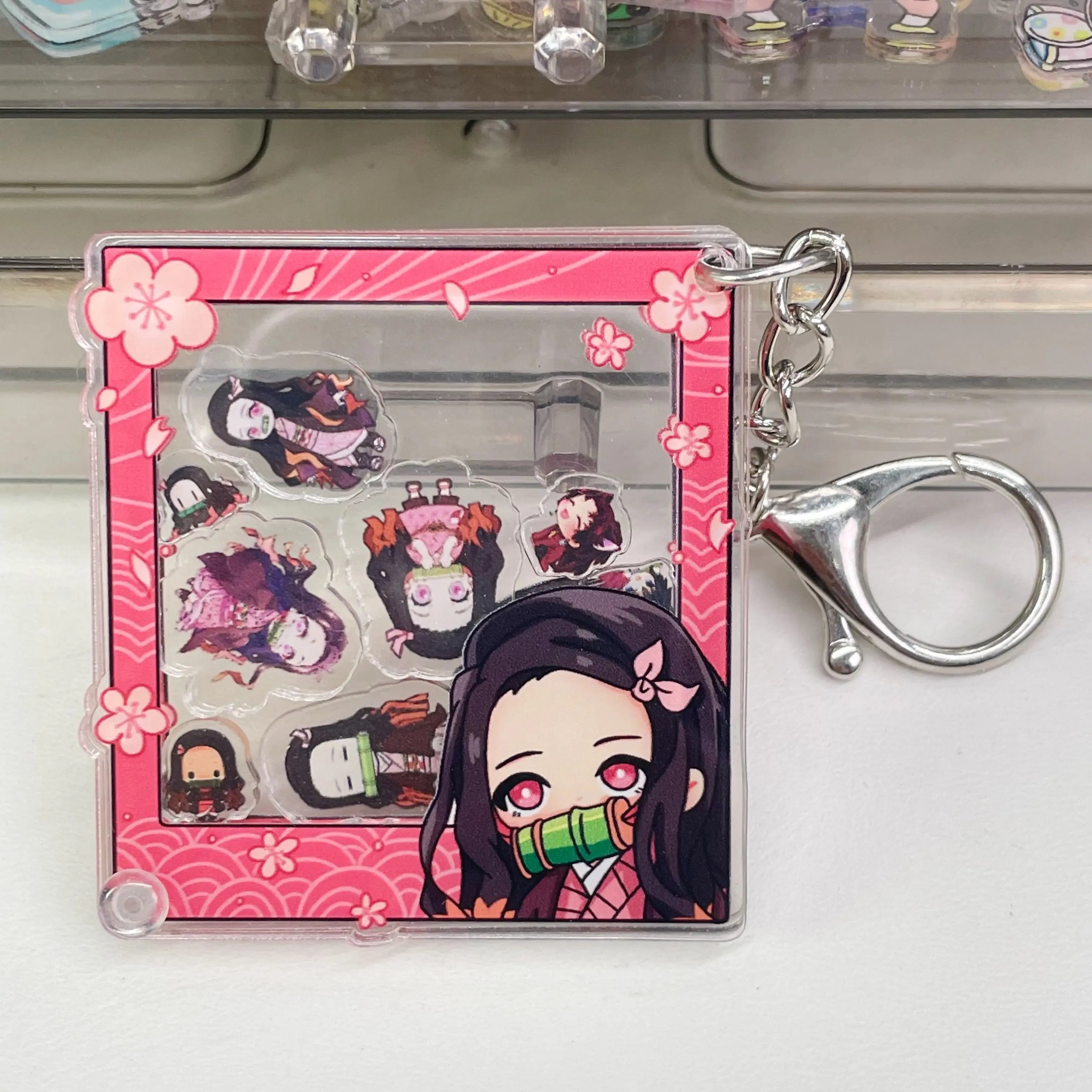 Demon Slayer Nezuko Tanjiro Kamado anime two-dimensional acrylic pendant diy shaker detachable keychain accessories wholesale