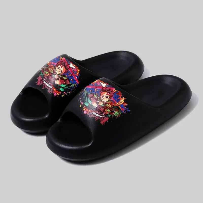 Demon Slayer: Tanjiro, soft sole, comfortable and handsome flip-flops, men's and women's summer anti-slip sandals, holiday gift