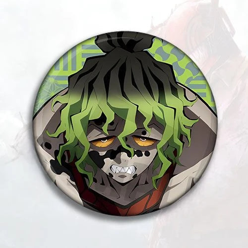 Demon Slayer Douma Akaza Kokushibo 2D anime peripheral creative cartoon printed brooch badge men and women schoolbag accessories