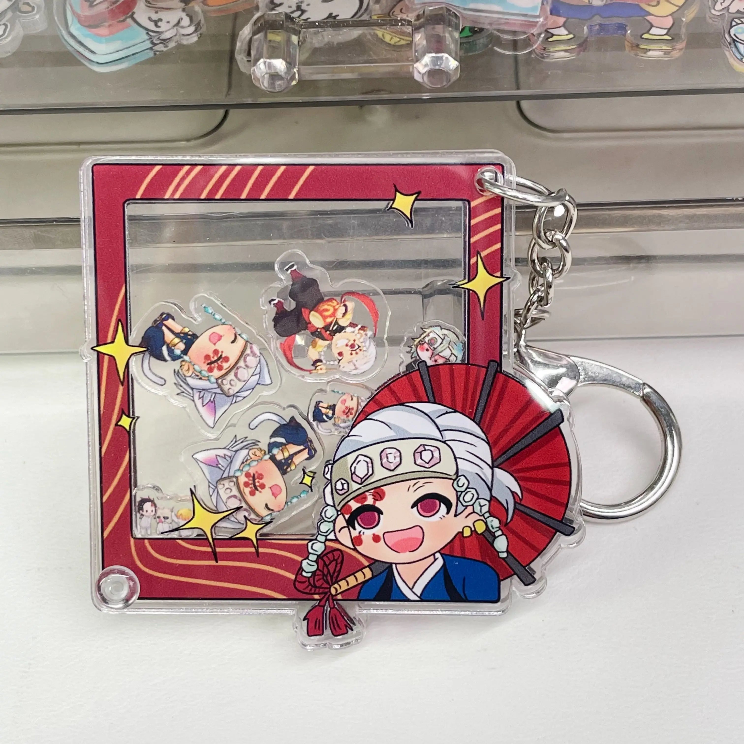 Demon Slayer Nezuko Tanjiro Kamado anime two-dimensional acrylic pendant diy shaker detachable keychain accessories wholesale