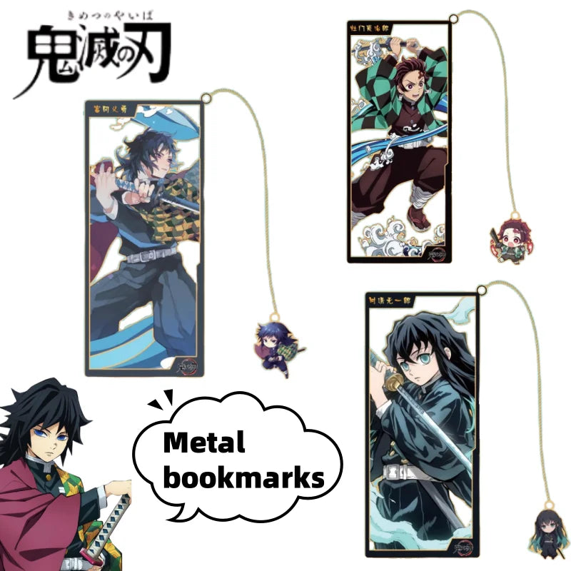 Demon Slayer Tanjiro Kamado Giyu Tomioka Exquisite Creative Cartoon Metal Hollow Bookmark Personality Simple High-Value Bookmark
