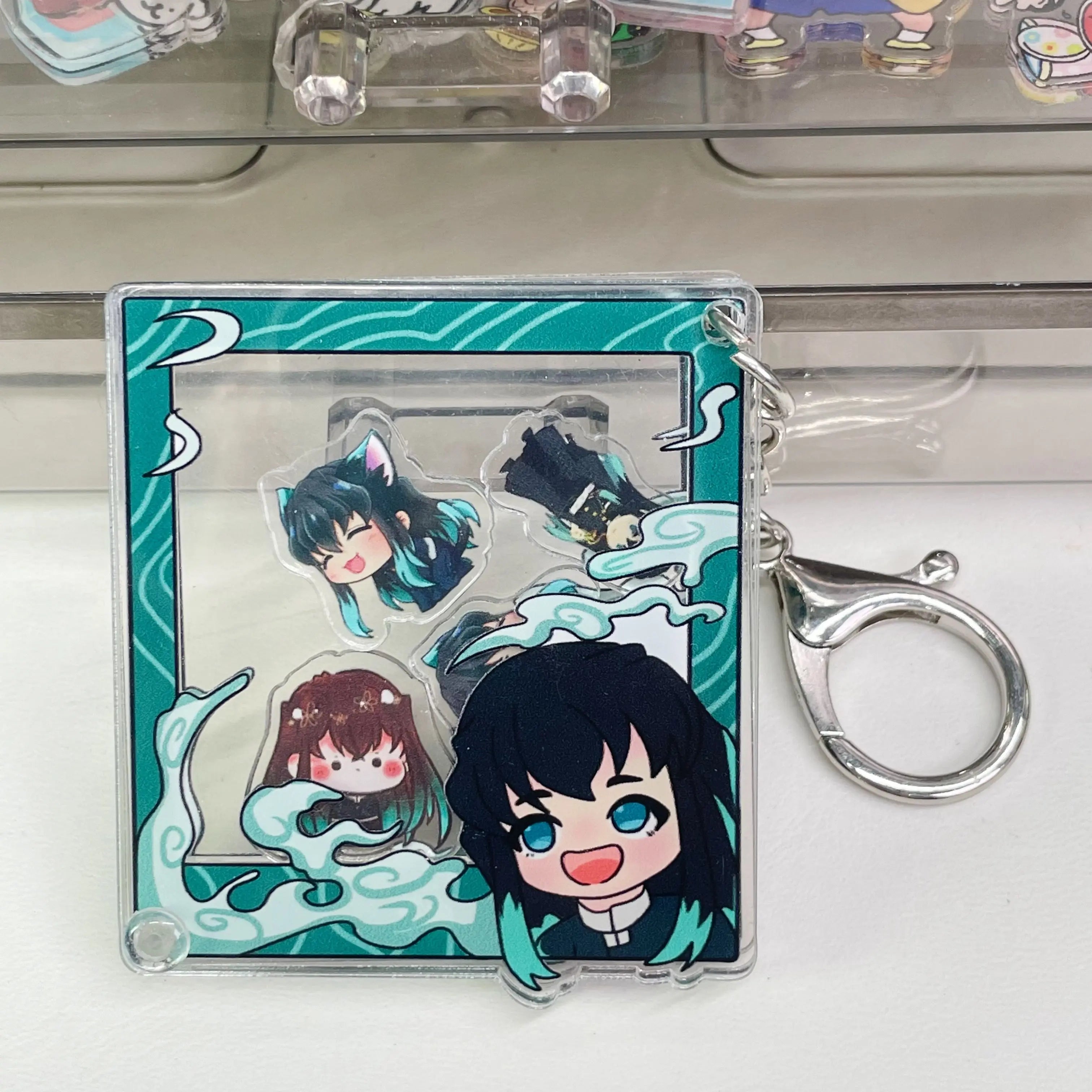 Demon Slayer Nezuko Tanjiro Kamado anime two-dimensional acrylic pendant diy shaker detachable keychain accessories wholesale