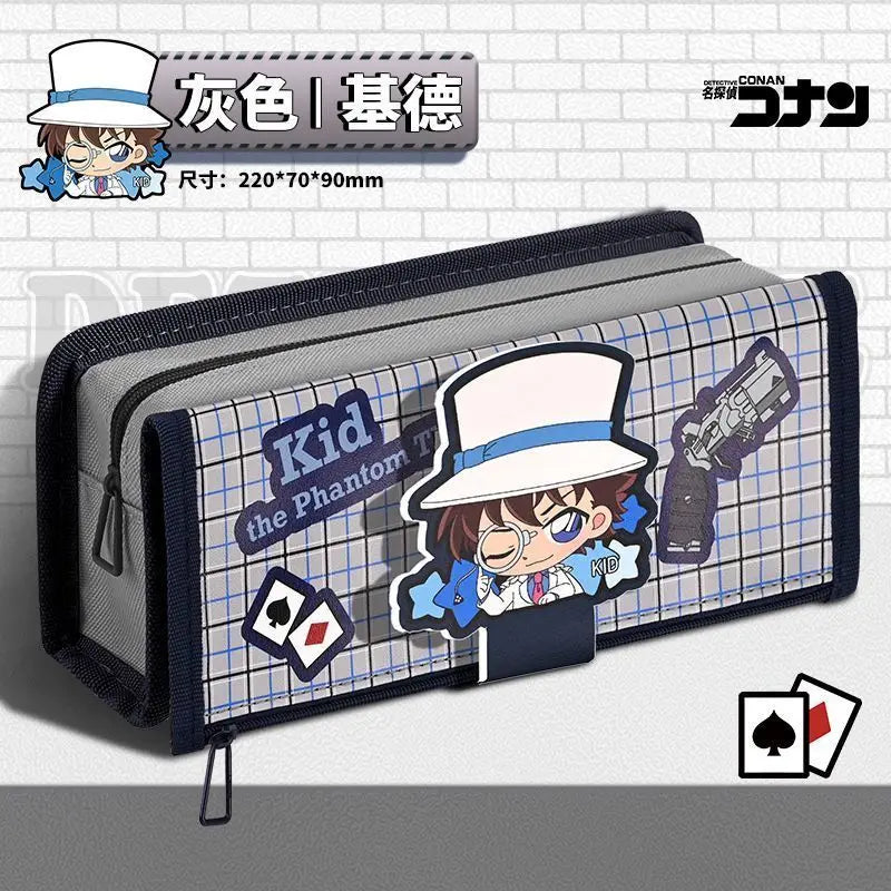 Detective Conan Ran Mouri Graythorn Anime Cartoon Character Pattern Large Capacity Stationery Box Student Pencil Case Prizes