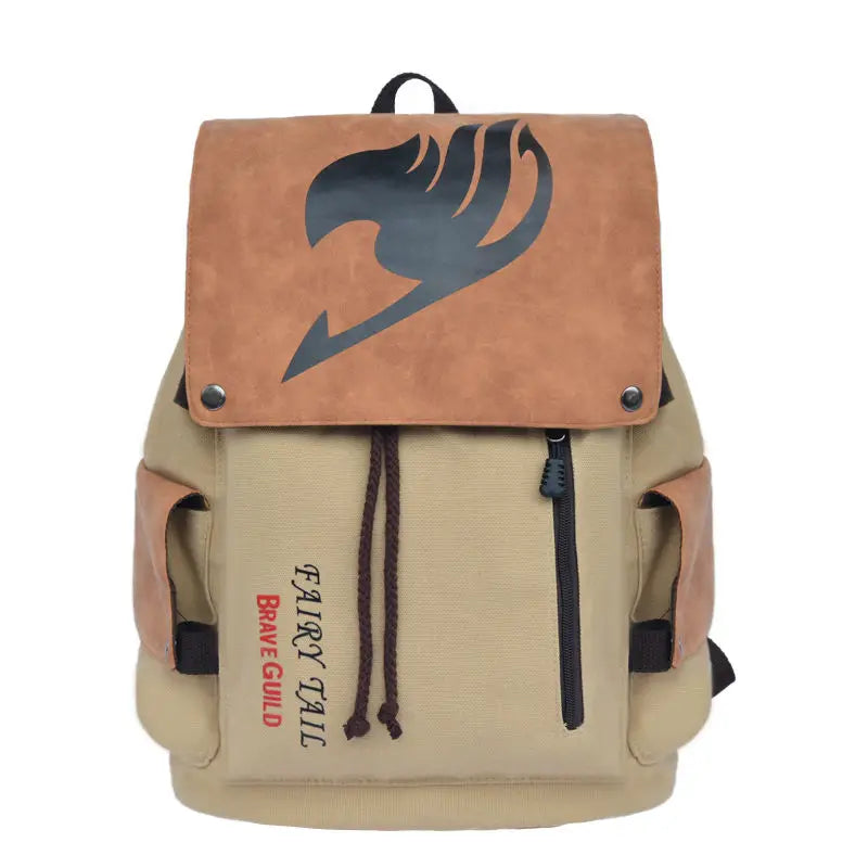 One Piece anime peripheral student schoolbag thickened washed canvas men and women backpack Naruto cartoon drawstring bag