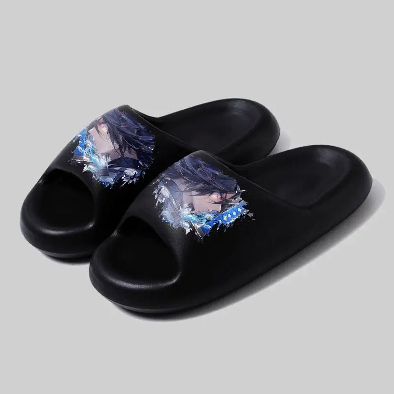 Demon Slayer: Tanjiro, soft sole, comfortable and handsome flip-flops, men's and women's summer anti-slip sandals, holiday gift