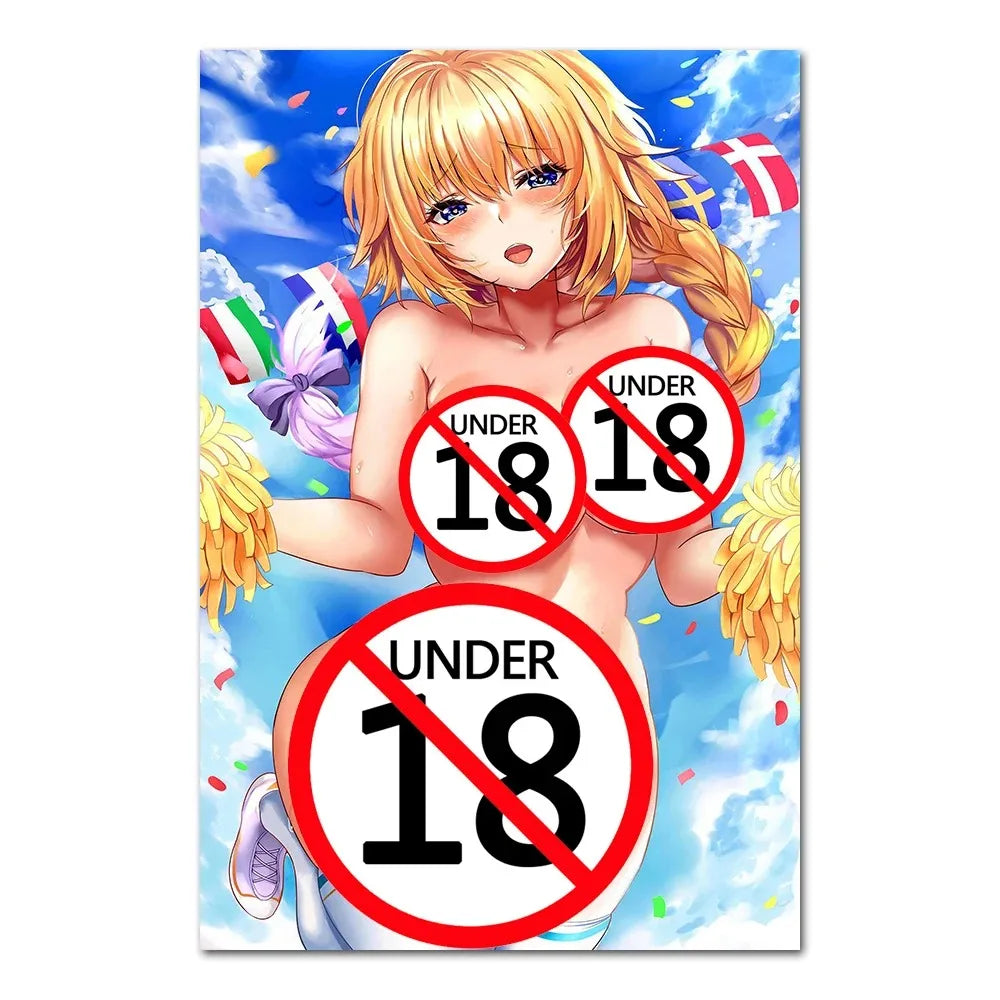 Manga Sexy Kawaii Girl Anime Posters Adult Cartoon Art Picture Canvas Printings Painting Wall Decor for Bedroom Living Room
