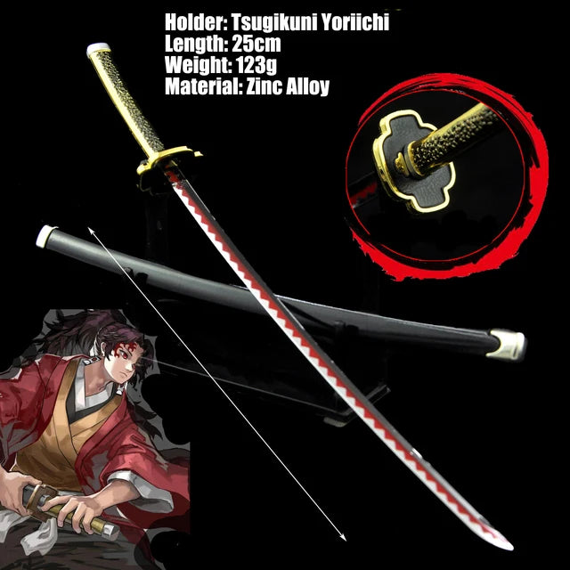 Demon Slayer Real Katana Swords 25cm Anime Demon Slayer Cosplay Metal Props Weapon Cosplay Props Battle Read Edge Bedroom Decor