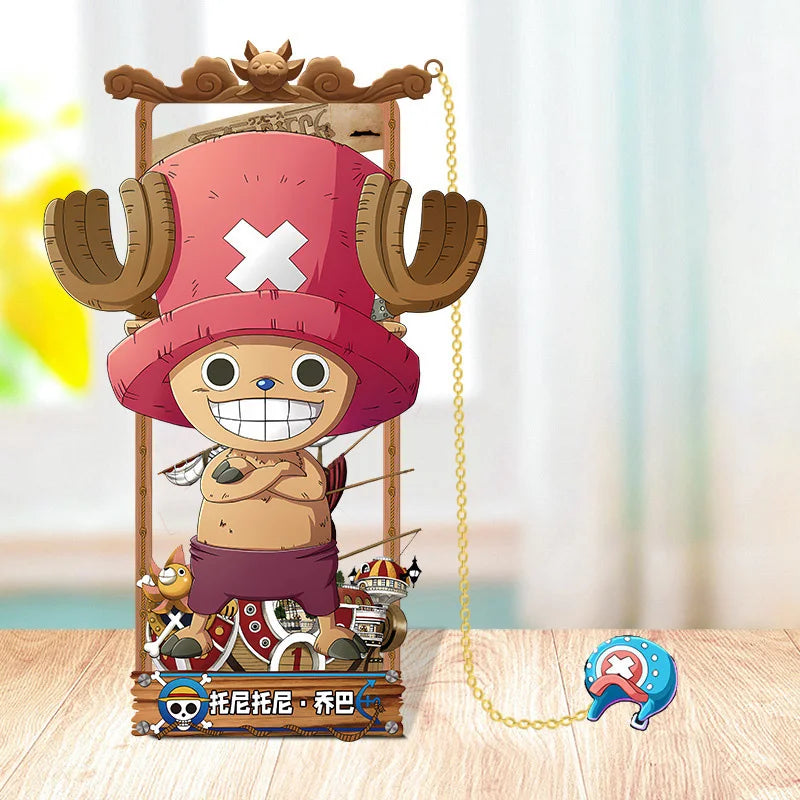 Anime One Piece Action Figures Metal Bookmarks Cartoon Luffy Zoro Ace Book Marks Collection Card Toys for Children Adult Gifts